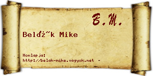 Belák Mike névjegykártya